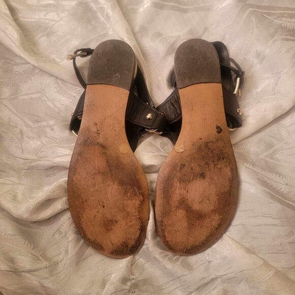 Vince Camuto Adalina Black Leather Zipper Back Size 38.5 M8 - Picture 4 of 7